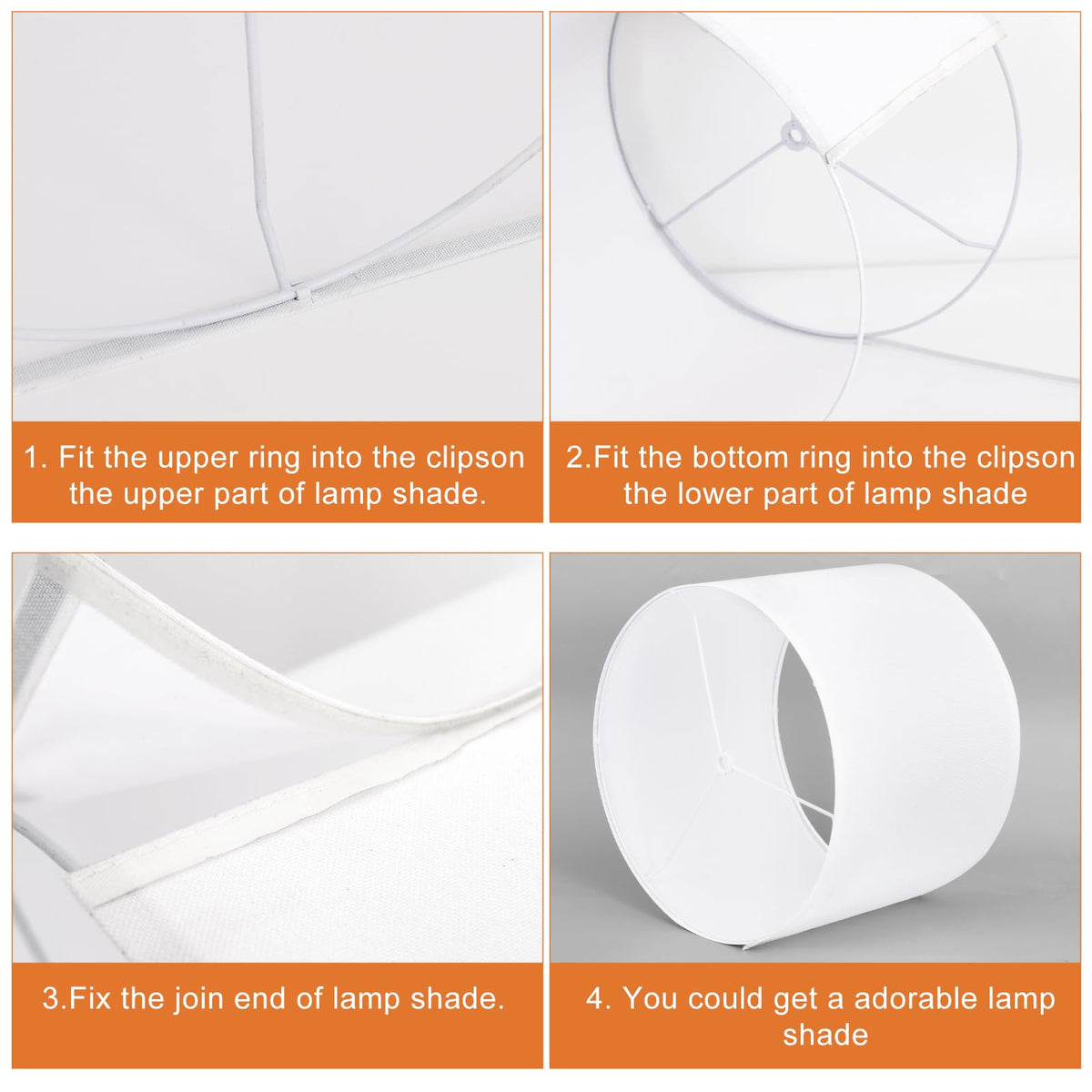 YoflowX easy clip assembly without tools for quick shade replacement