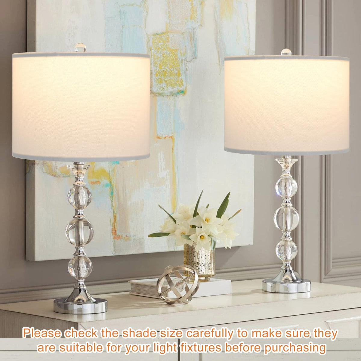YoflowX linen-texture white lampshade easy to assemble for quick updates
