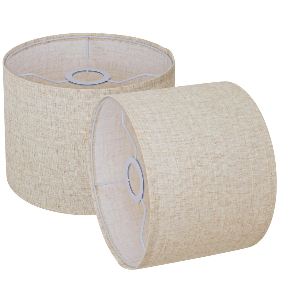 YoflowX small beige linen drum lampshades top view diffuse lighting