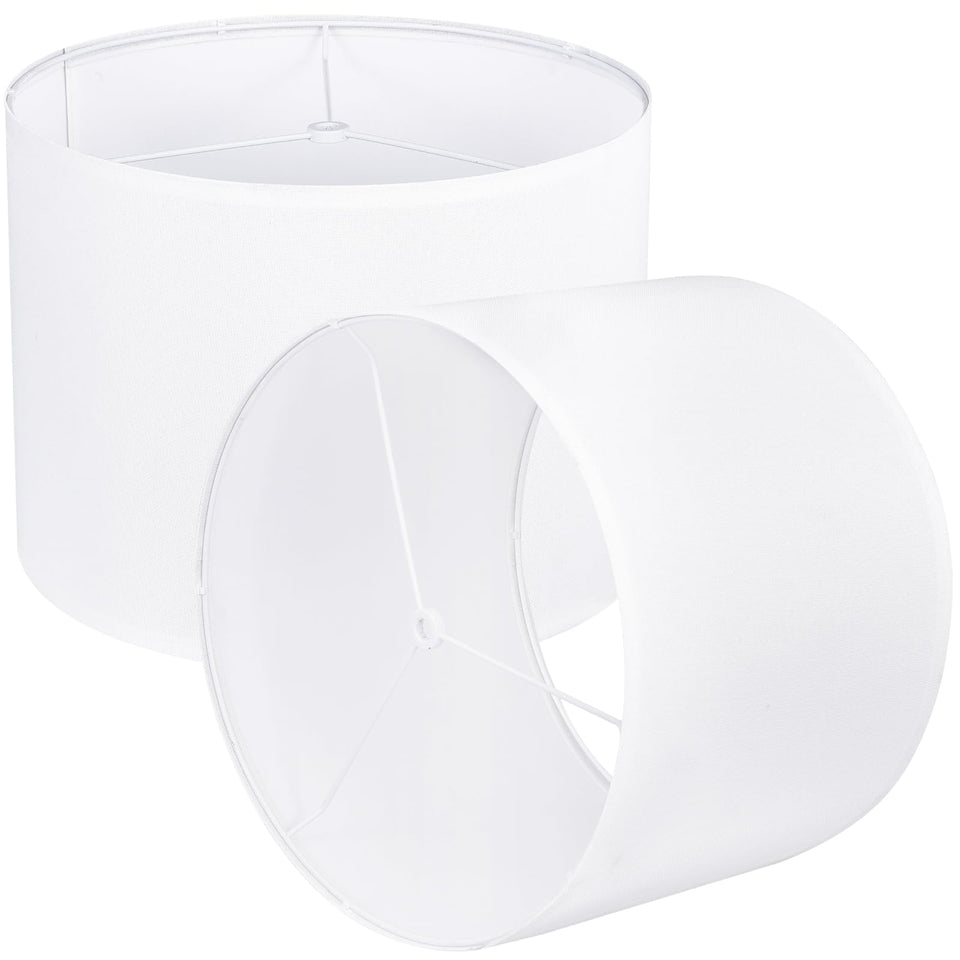 YoflowX white drum lampshade with 13 inches top and bottom adds versatile, clean light to rooms