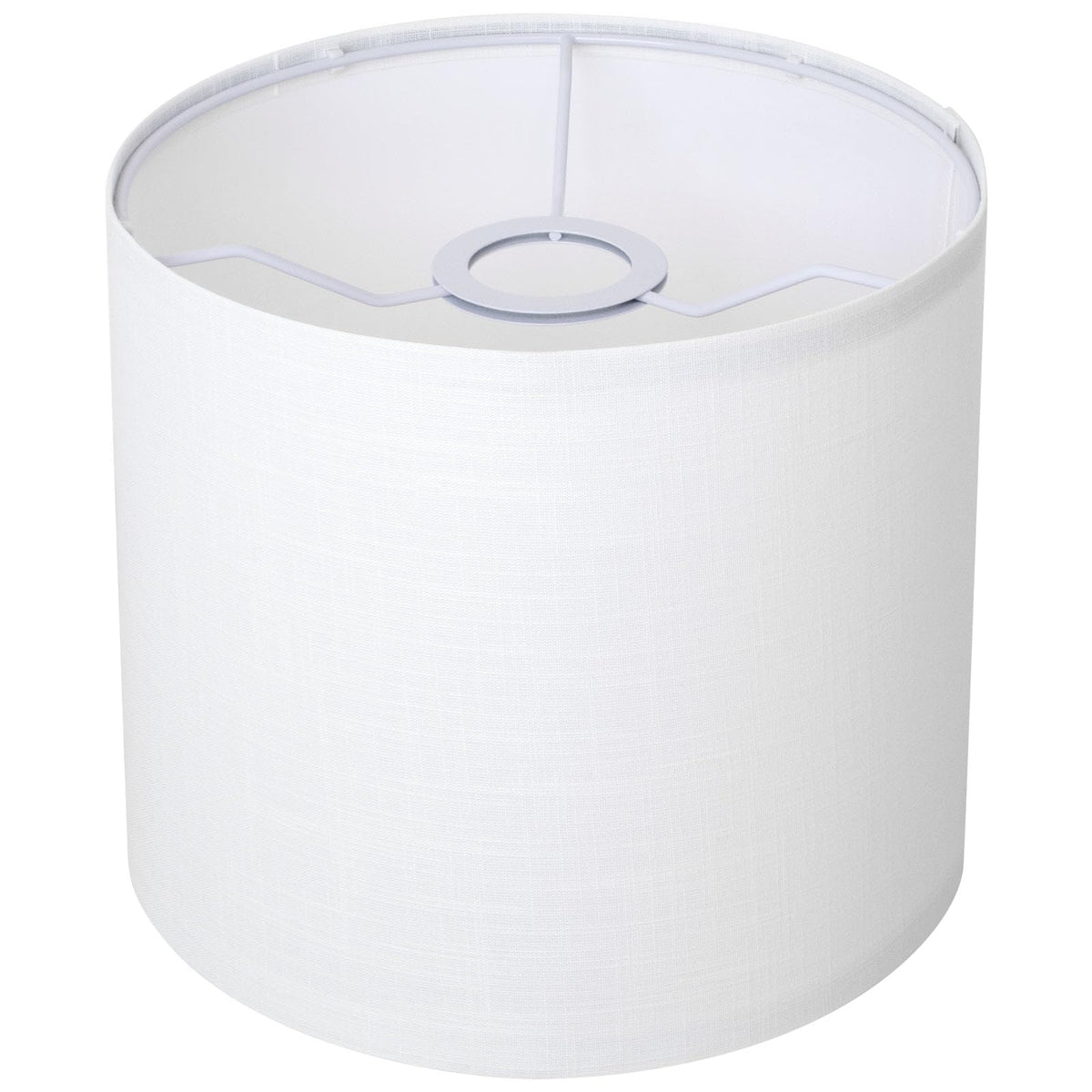 YoflowX white linen drum lampshade top view with diffuse glow