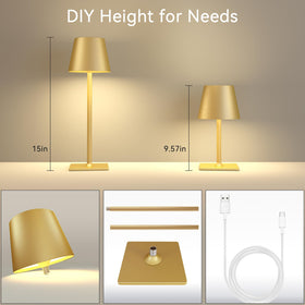 Yogaret cordless table lamp with 6000mAh battery for long use