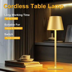 Yogaret table lamp on kitchen counter demonstrates cordless convenience.
