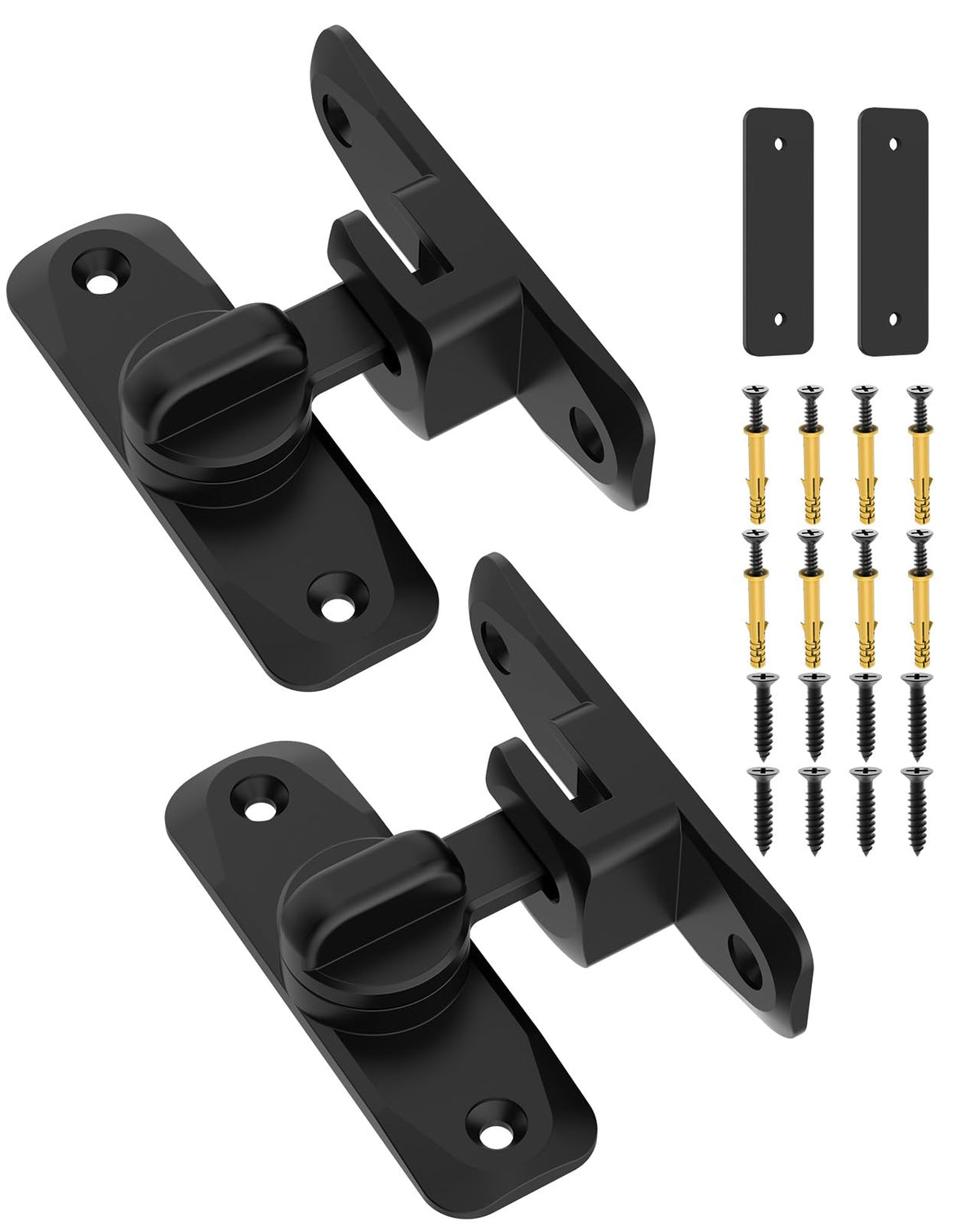 YogePote 90/180-degree barn door lock front view for secure cabinets and furniture.