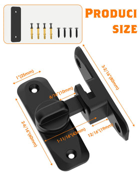 YogePote door lock angled installation illustrating left or right mounting options.