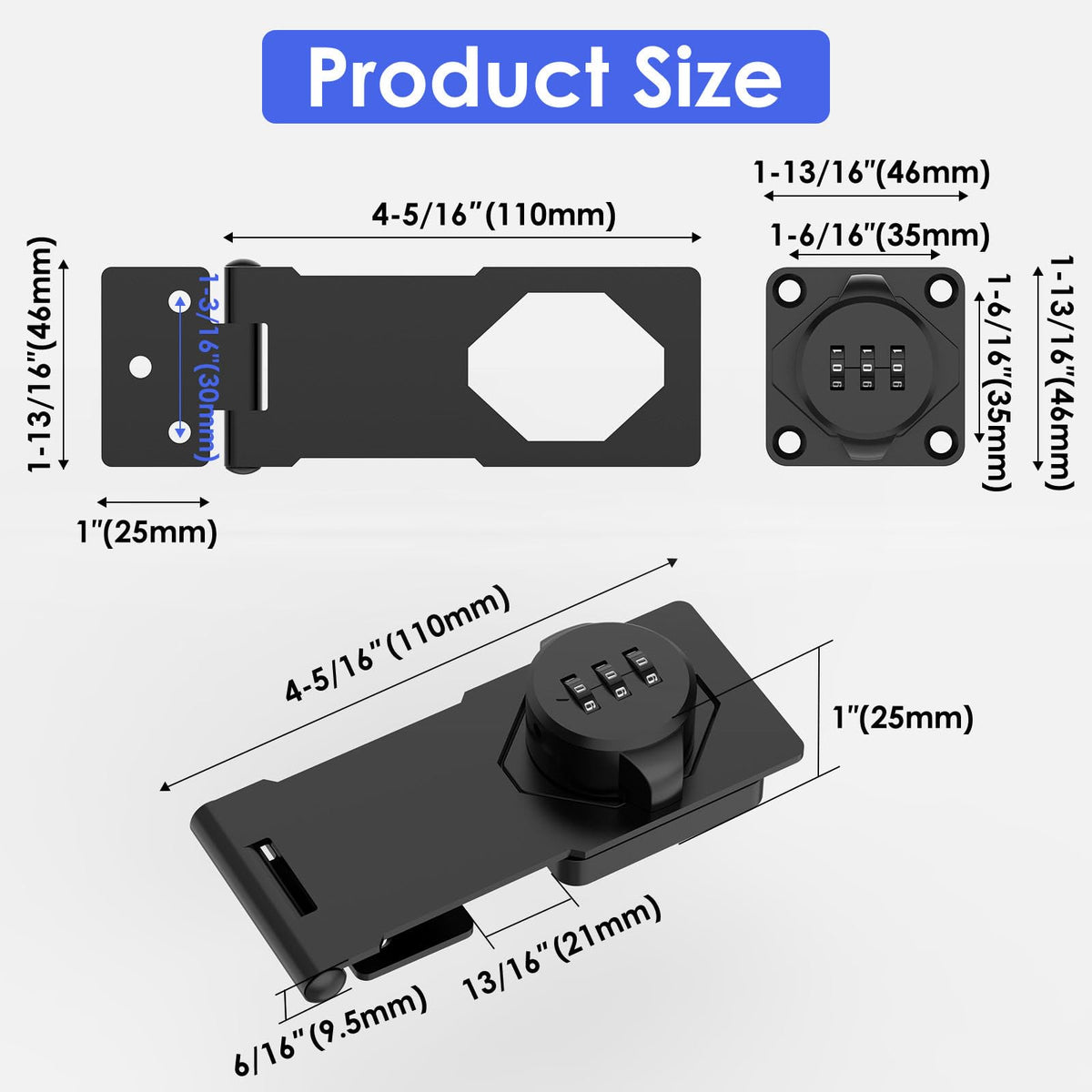 YogePote lock on barn door offers versatile mounting for left or right doors