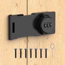 YogePote rotary hasp lock front view highlighting robust, keyless security for cabinets and gates