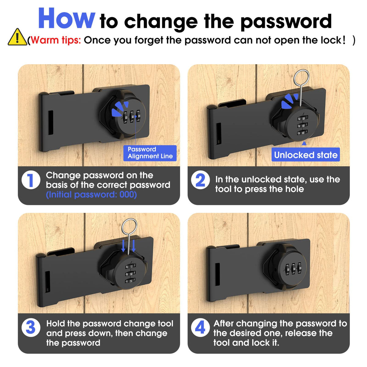YogePote lock package includes screws and tool for easy installation