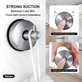 YOHOM removable suction cup design allows repositioning without residue.