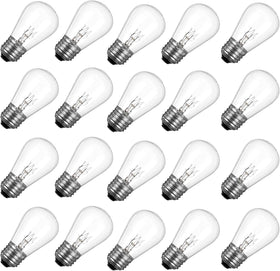 YOIOKQII S14 bulbs for outdoor string lights in a 20-pack with weather-ready glow