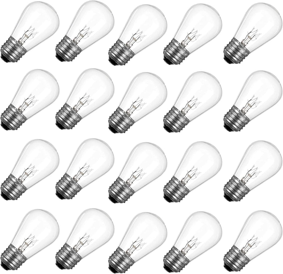 YOIOKQII S14 bulbs for outdoor string lights in a 20-pack with weather-ready glow