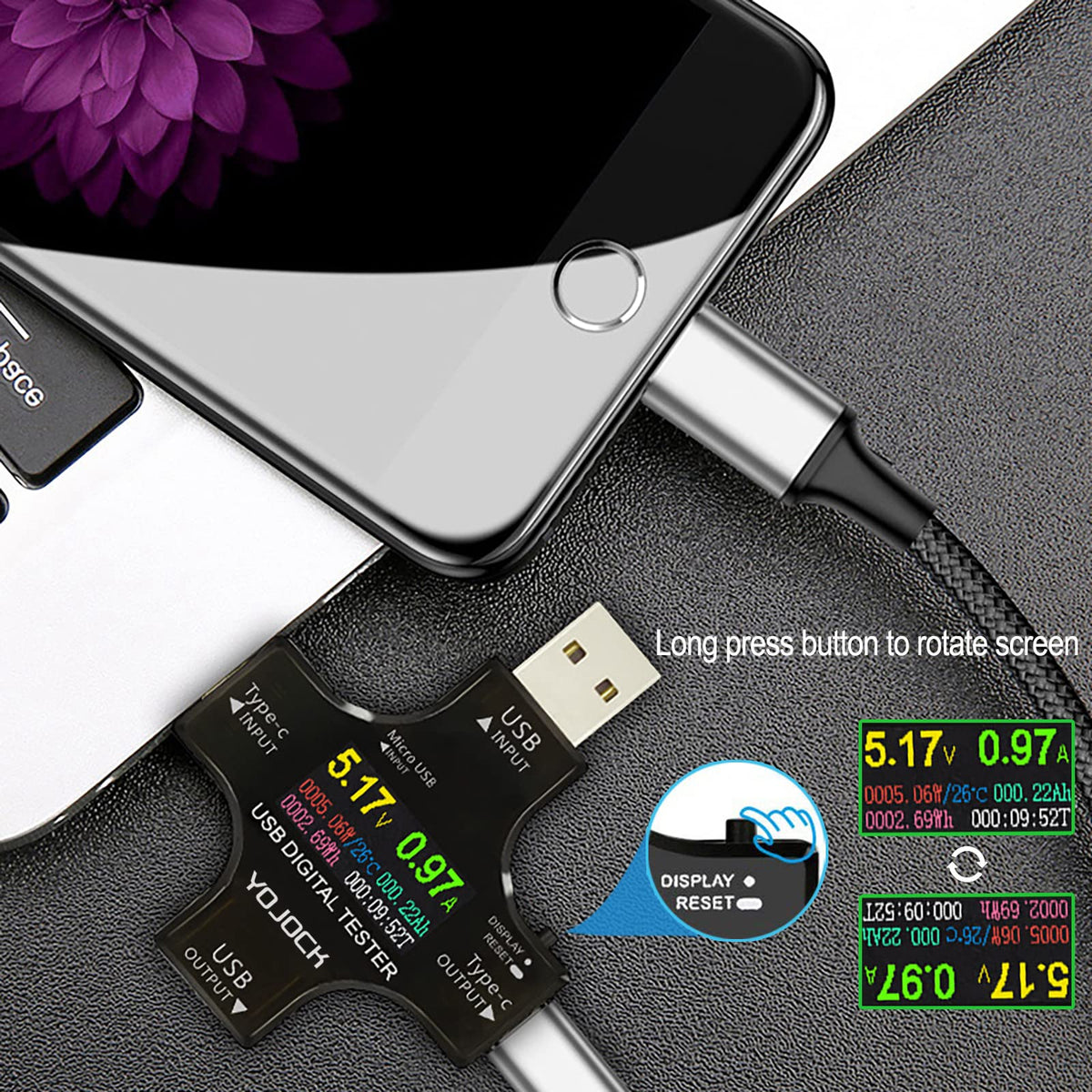 YOJOCK USB C Tester compact handheld size for daily use