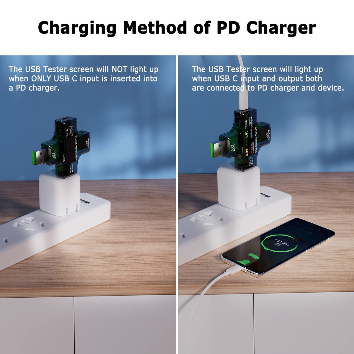 YOJOCK USB C Tester includes OTG adapter for flexible testing options