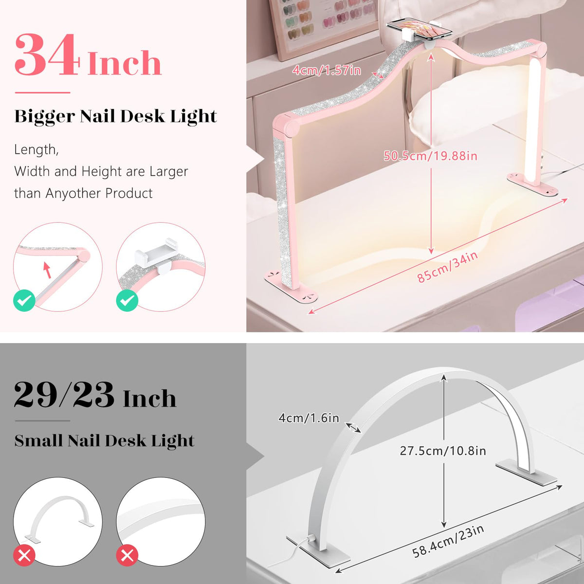 Yokilly Arc Half Moon Light 34-inch coverage lights the entire table.