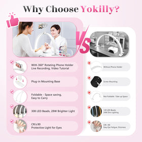 Yokilly desk lamp with 360° phone holder enables live streaming during sessions.
