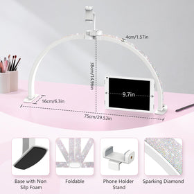 Yokilly Half Moon Light features a 360-degree rotating phone holder for streaming.