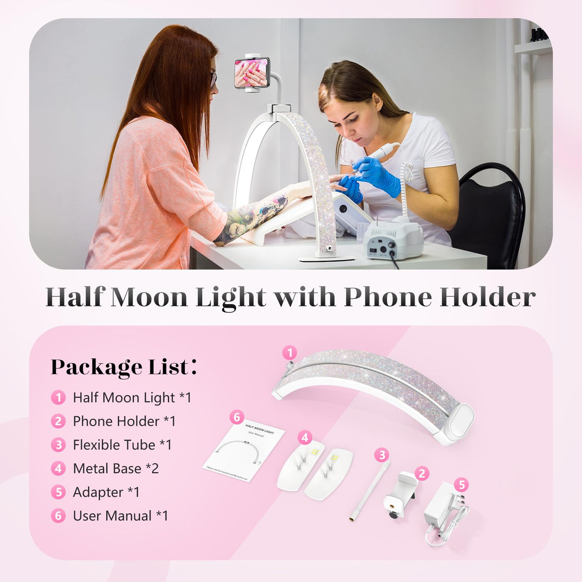 Yokilly flicker-free illumination creates a comfortable manicure environment.