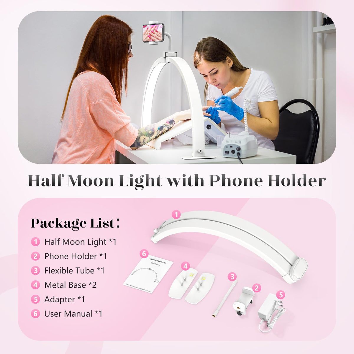 Yokilly Desklamp supports nails, crafts, reading, and sewing with steady illumination