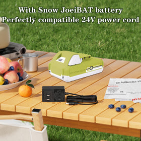 YOLIGOX 24V charger compact design suitable for home and outdoor use.