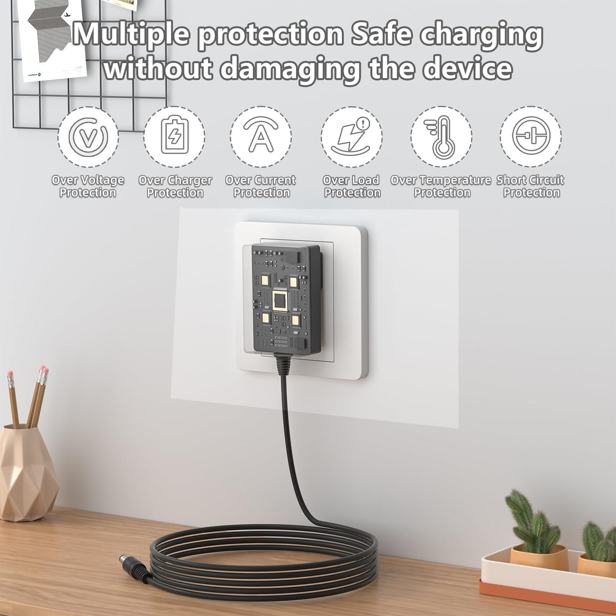 YOLIGOX 24V charger aluminum copper heat dissipation for stable performance.