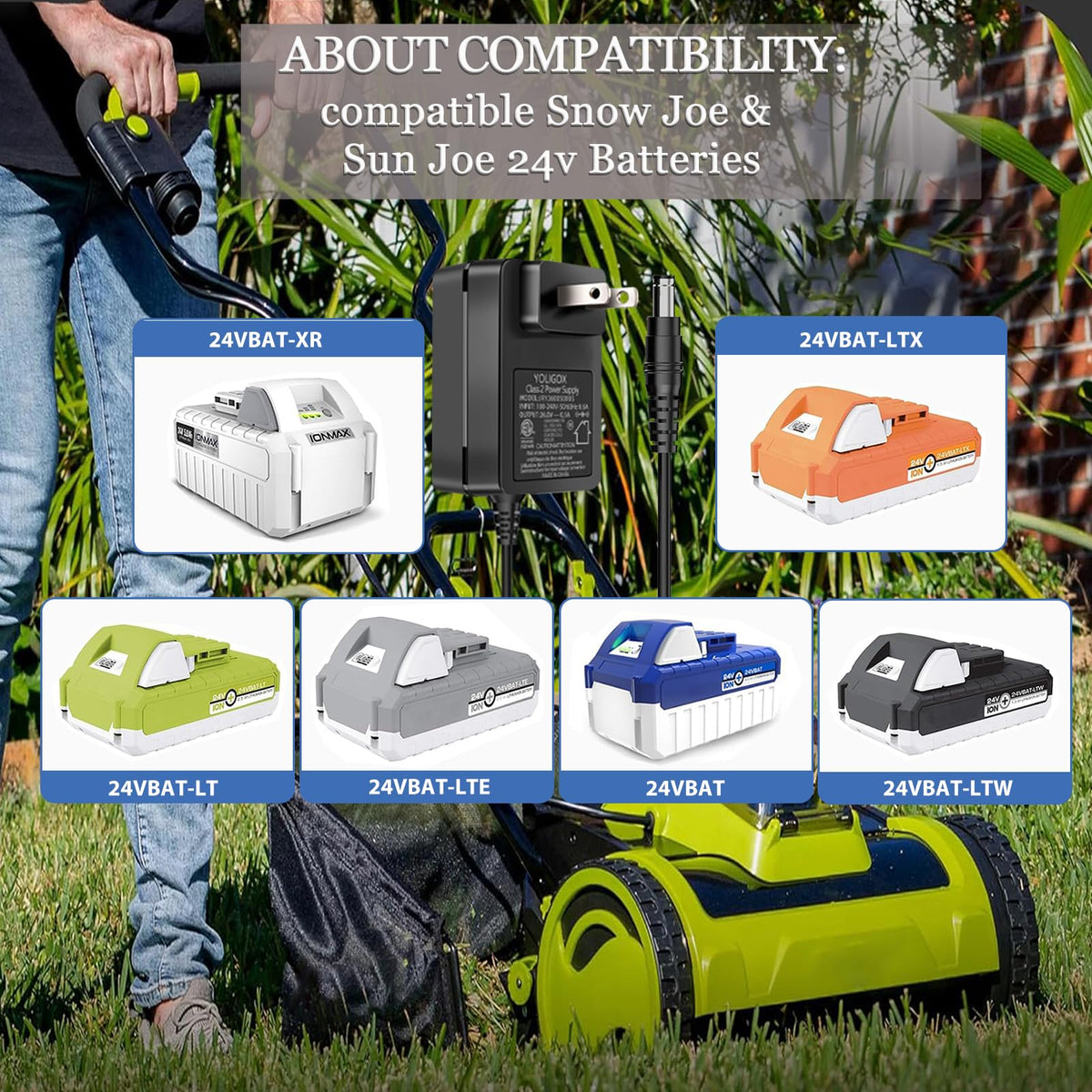 YOLIGOX 24V charger internal smart protection for safe charging sessions.