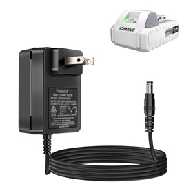 YOLIGOX 24V charger front view for Snow Joe compatibility and everyday use.
