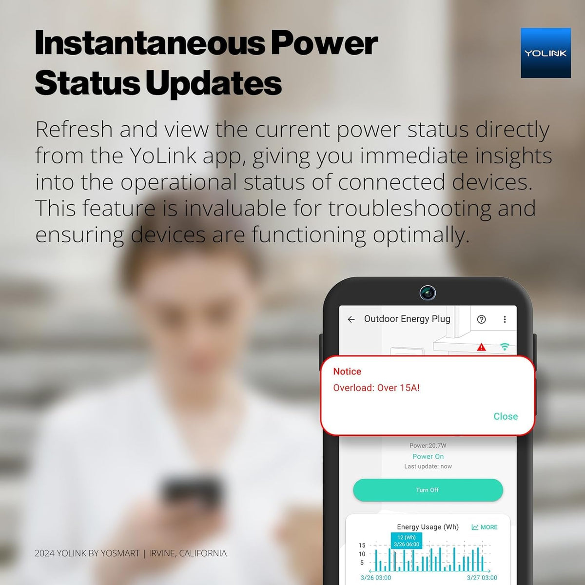 YoLink automatic safety shutoff protects connected devices