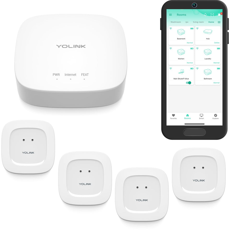 YoLink Hub front view for centralized leak monitoring and quick setup.