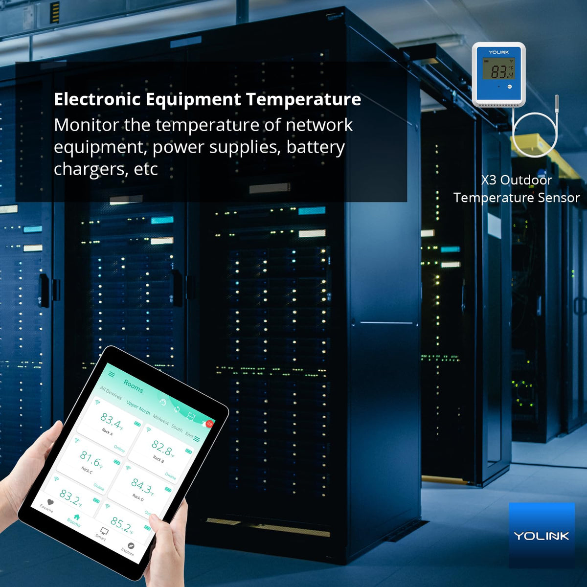 YoLink X3 app alerts notify you of temperature changes and conditions.