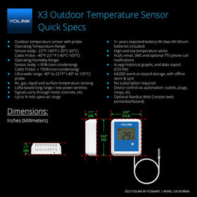 YoLink X3 waterproof probe enables safe outdoor temperature tracking near water features.