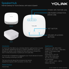 YoLink SpeakerHub displays customizable tones for door chime and mail alerts.