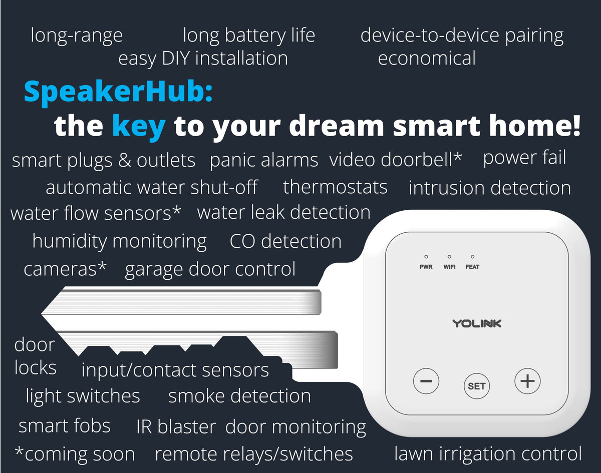 YoLink SpeakerHub shown as driveway alert with audible notification.