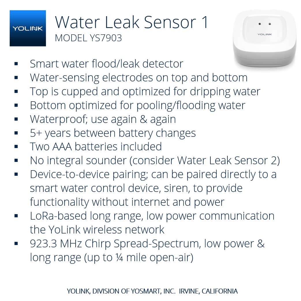 YoLink Water Leak Sensor side view shows compact design