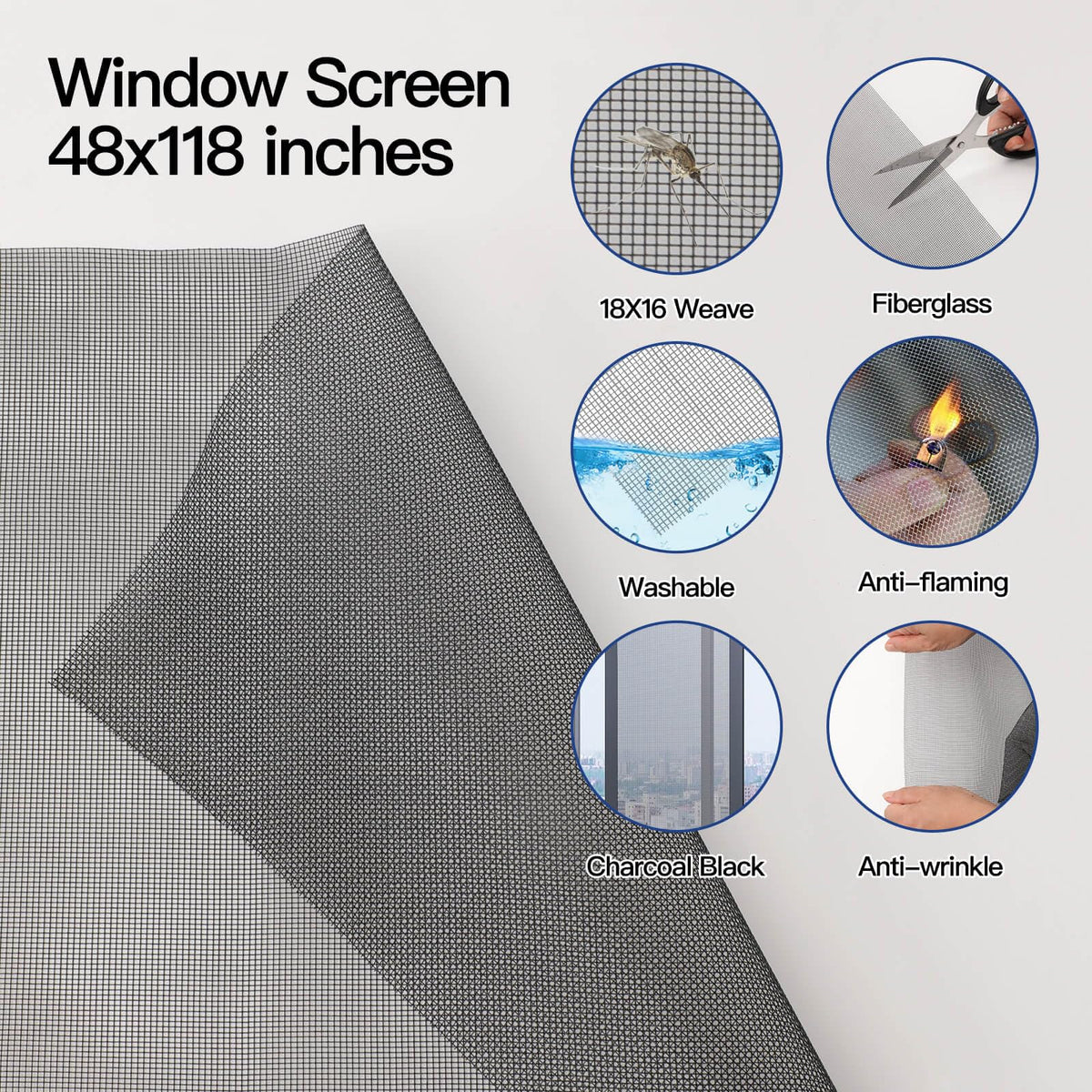Yolovit 0.14 inch spline for secure, high-tension screen fit