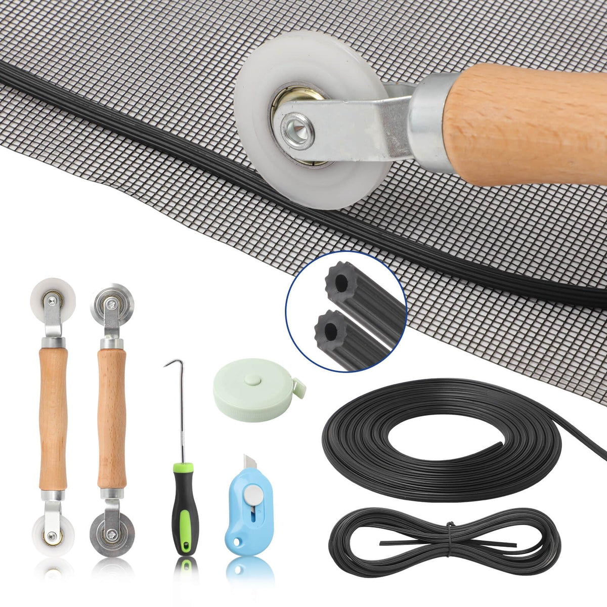 Yolovit window screen kit 48x118 mesh for quick door and window repairs
