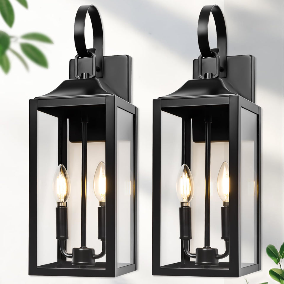 Yolsunes 19-inch outdoor wall light with front porch lantern, brightening entryways