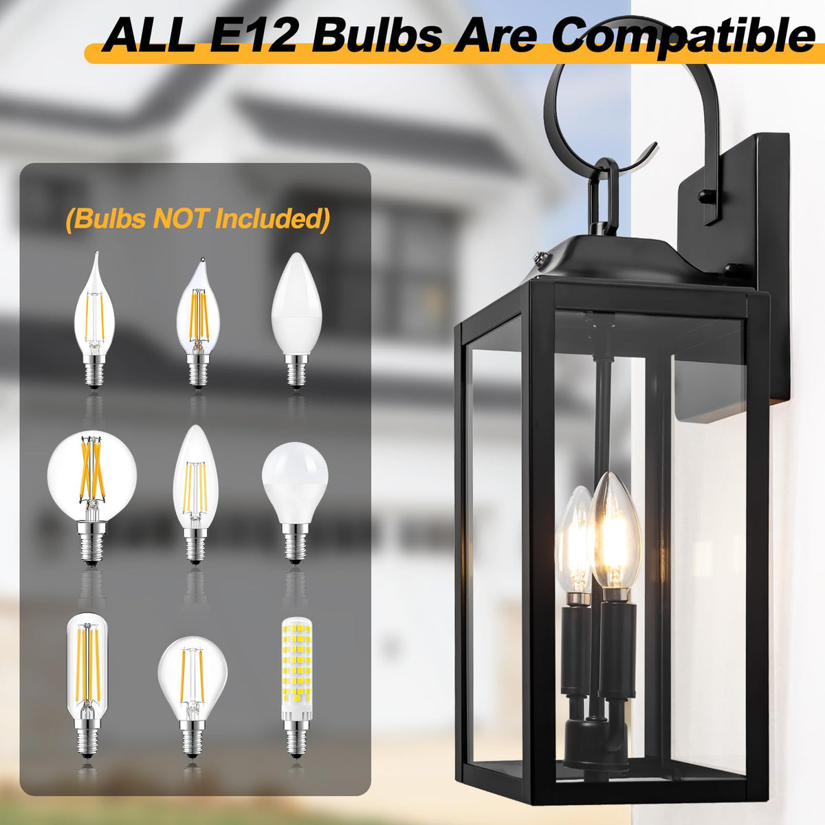 Yolsunes outdoor wall light open-bottom design eases bulb cleaning.