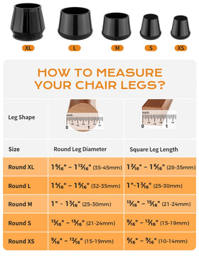 Yomanta stretchable silicone cap fits round chair legs securely and reduces movement