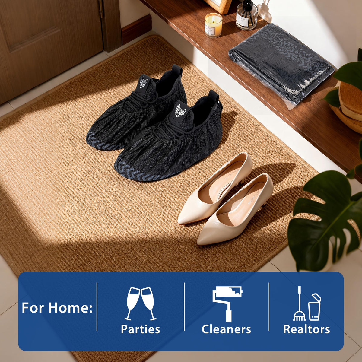 Yomeie recyclable and eco-friendly disposable shoe covers reduce waste.