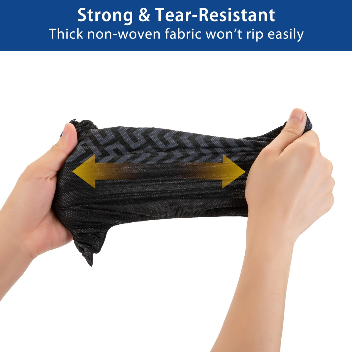 Yomeie tear-resistant non-woven fabric shields footwear and floors from dirt.