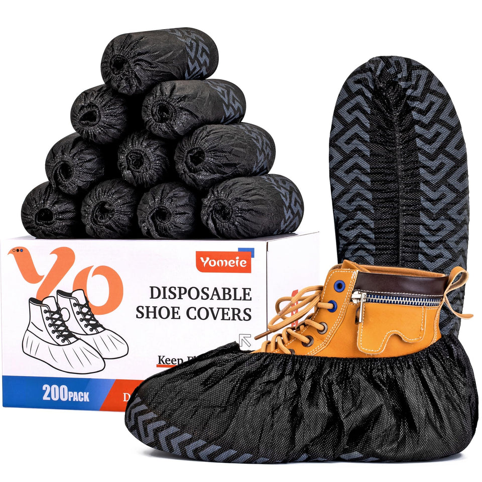 Yomeie XL shoe covers bulk pack provides secure fit for men's size 13 footwear.
