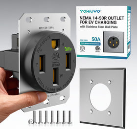 Yomiuwo 50A NEMA 14-50R front view for reliable EV charging