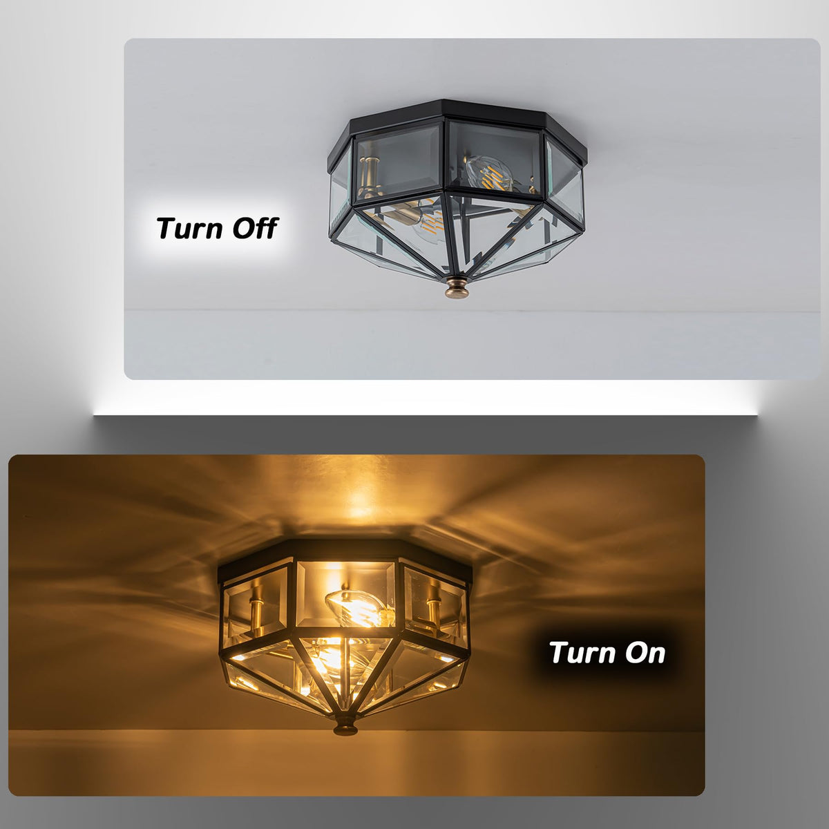 Yonaveil dual E12 sockets enable versatile bulb options for this ceiling light