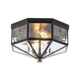 Yonaveil flush-mount light with octagonal copper design for hallway illumination