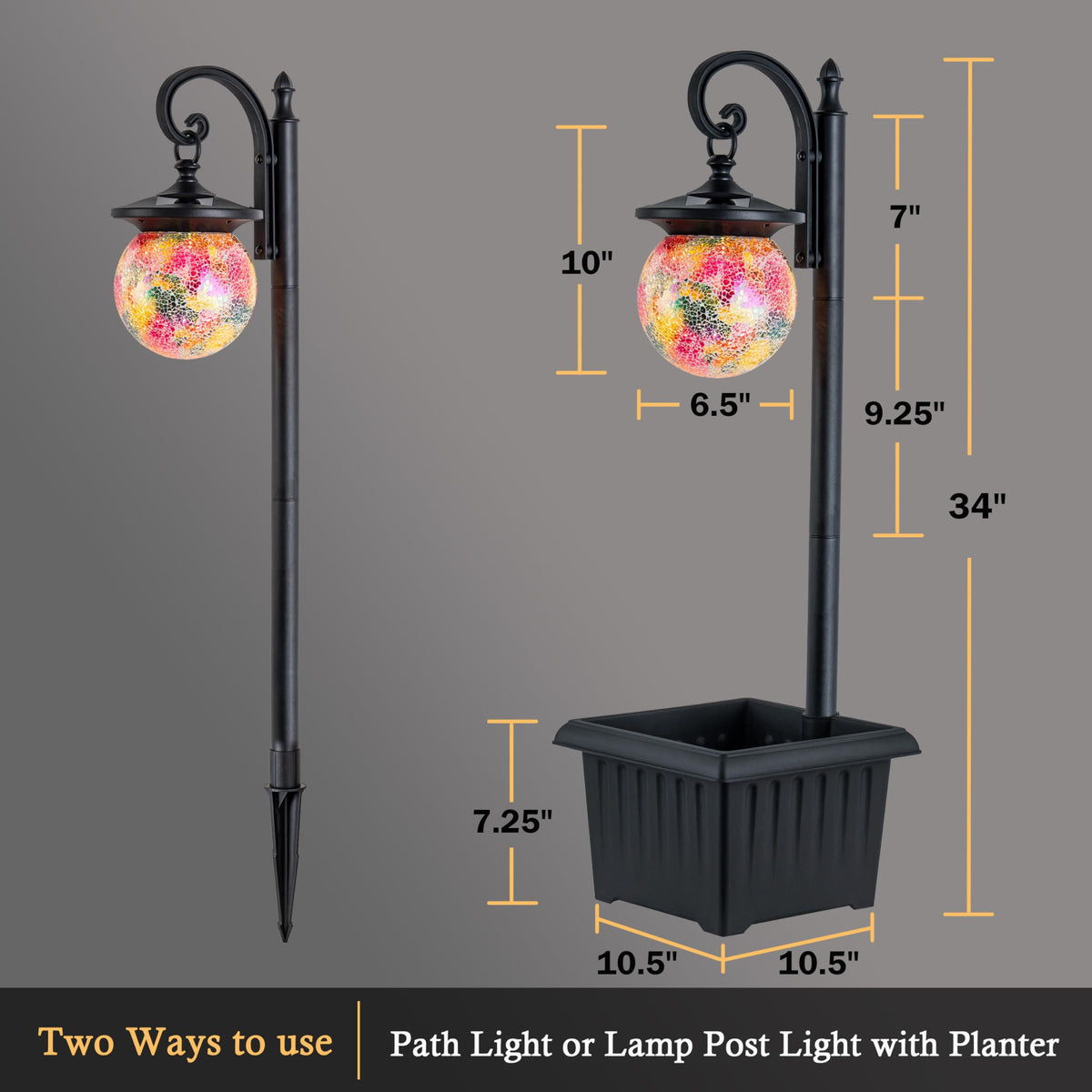 Yonaveil 3000K warm-white LED globe provides cozy exterior glow.