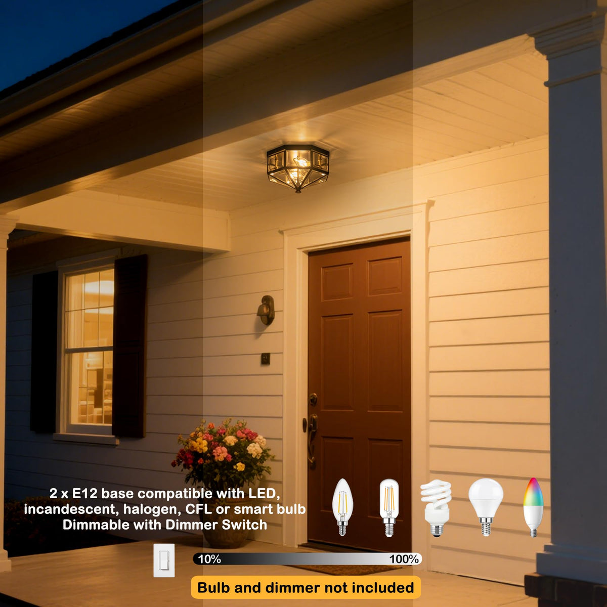 Yonaveil weatherproof copper ceiling fixture withstands outdoor conditions