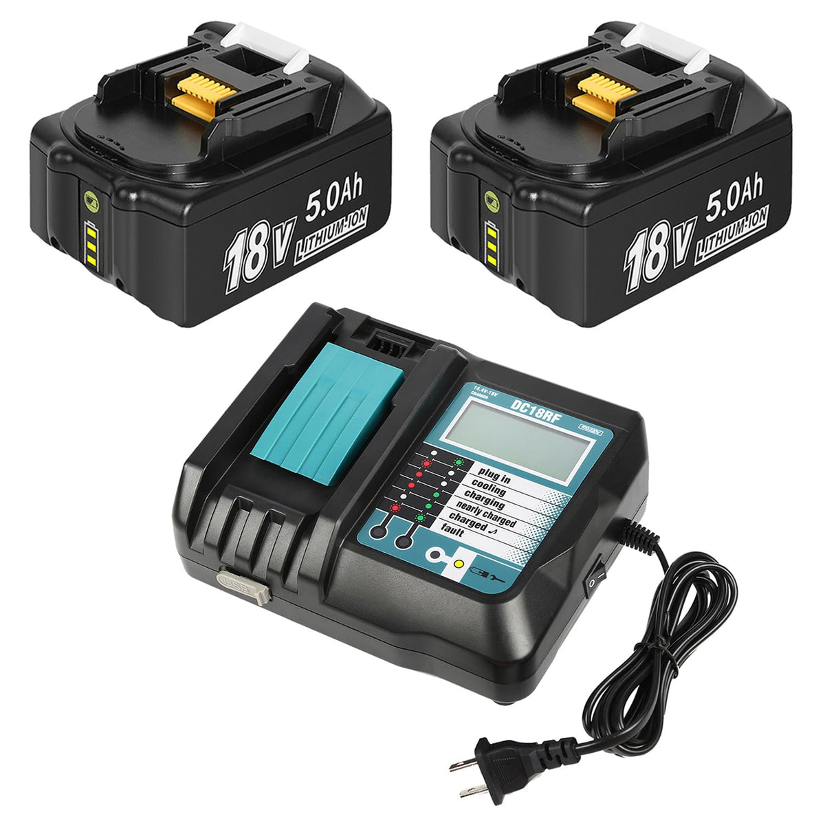 YongerTool BL1850B 18V 5.0Ah battery powering Makita tools with extended runtime