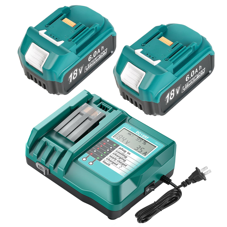 YongerTool BL1860B battery for Makita 18V tools with high capacity.