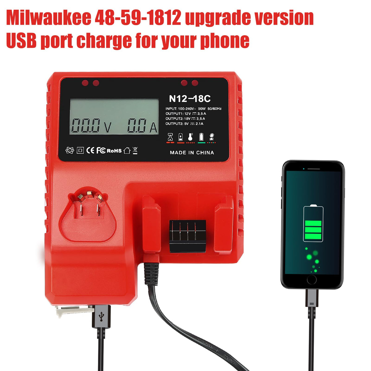 YongerTool charger LEDs clearly indicate charging status.