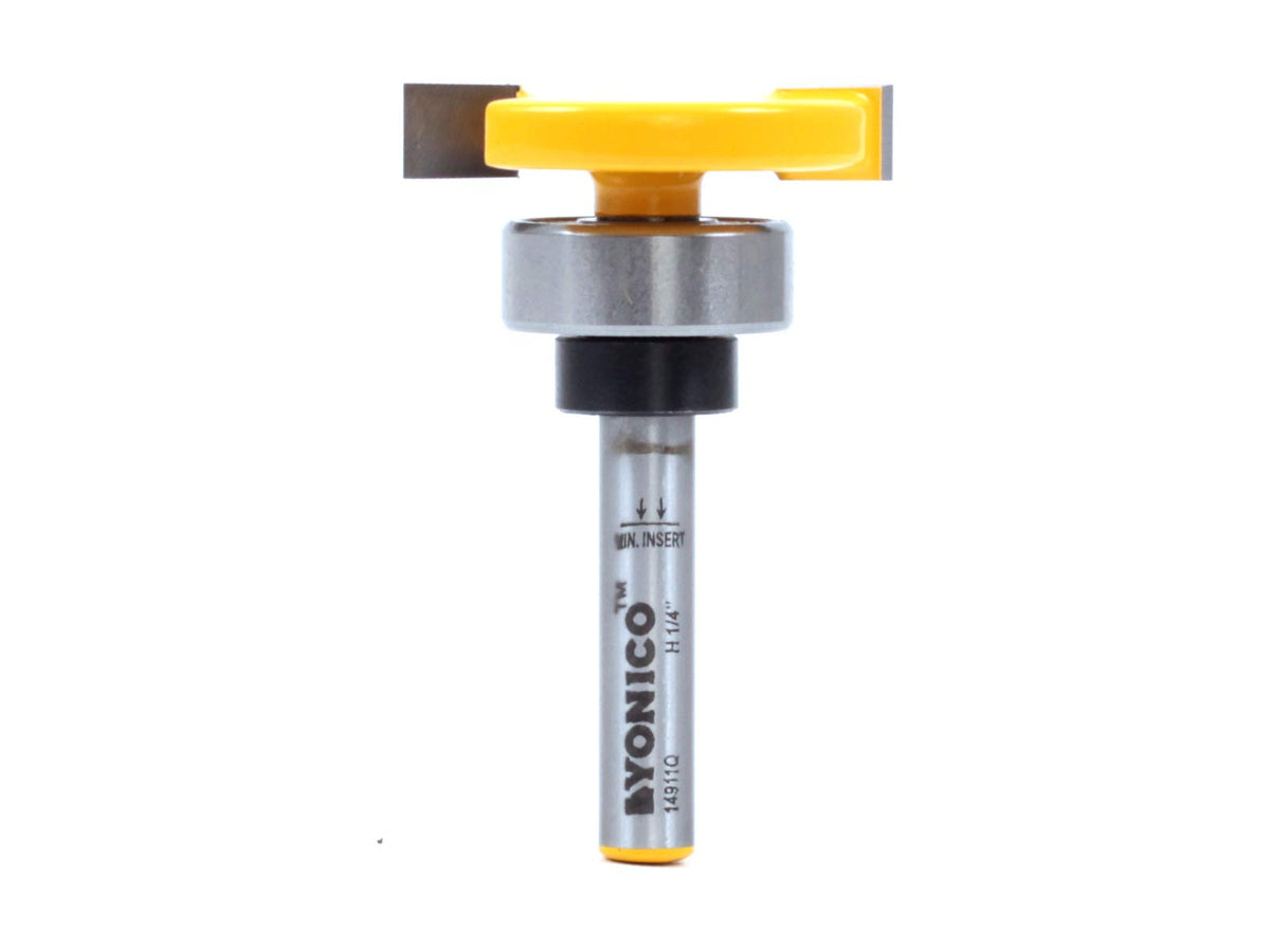 Yonico top bearing slot cutter router bit slots deck boards on-site with compatibility for hidden fasteners.